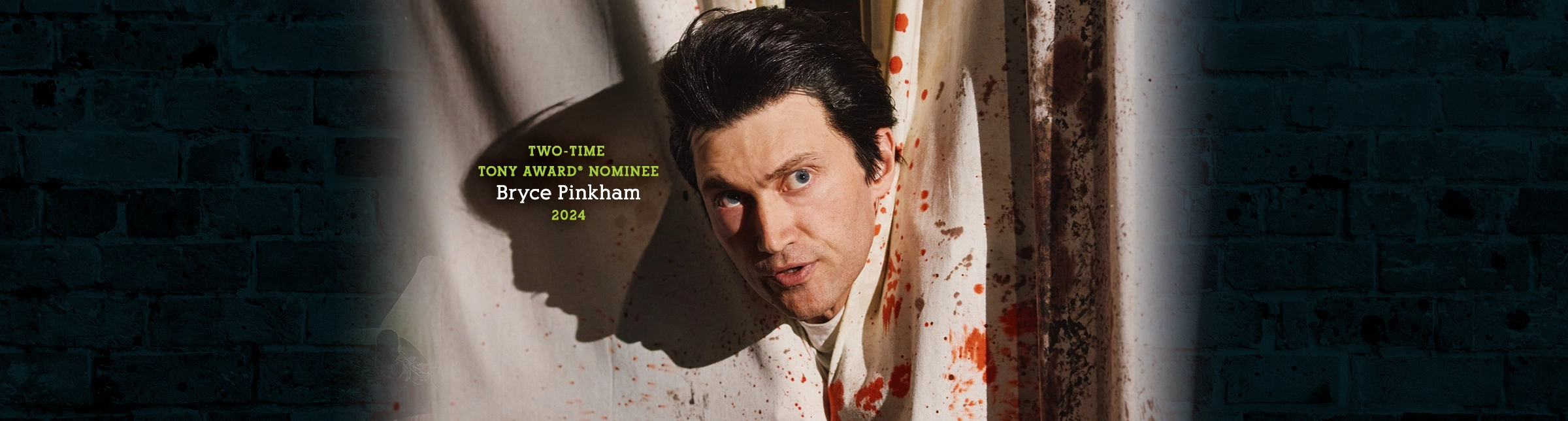 Two-Time Tony Award nominee Bryce Pinkham in the 2024 Broadway cast of Little Shop of Horrors, appearing as part of the acclaimed musical revival.