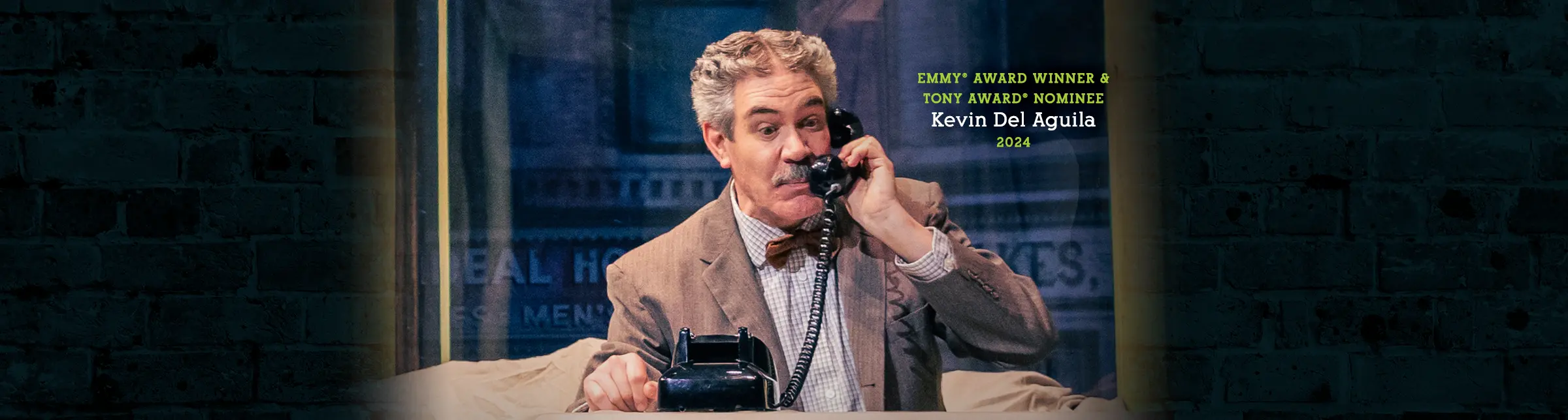 Emmy Award winner and Tony Award nominee Kevin Del Aguila in the 2024 Broadway cast of Little Shop of Horrors, performing at the Westside Theatre.