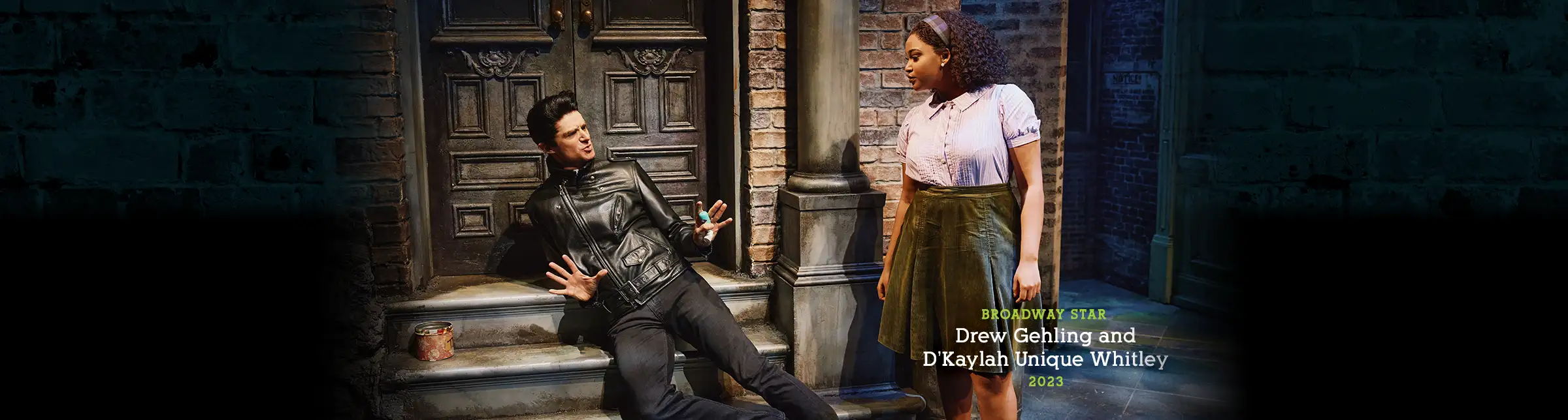 Drew Gehling and D’Kaylah Unique Whitley in the 2023 Broadway cast of Little Shop of Horrors, performing in the hit musical revival.